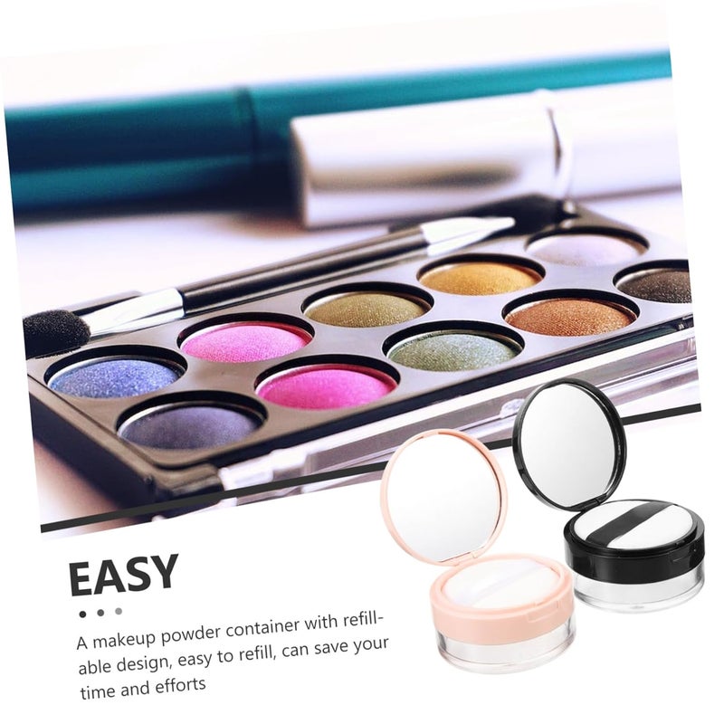2Pcs Refillable Loose Powder Containers With Elastic Net Sifter For Travel Makeup Storage - Image 5